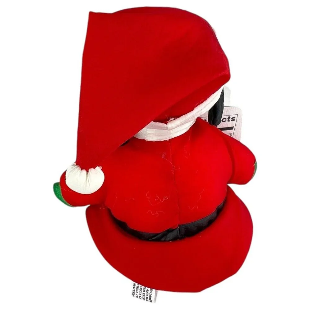 3 Peanuts Snoopy Christmas Nylon Plush Reindeer Elf Santa Stuffed Animal Whitman
